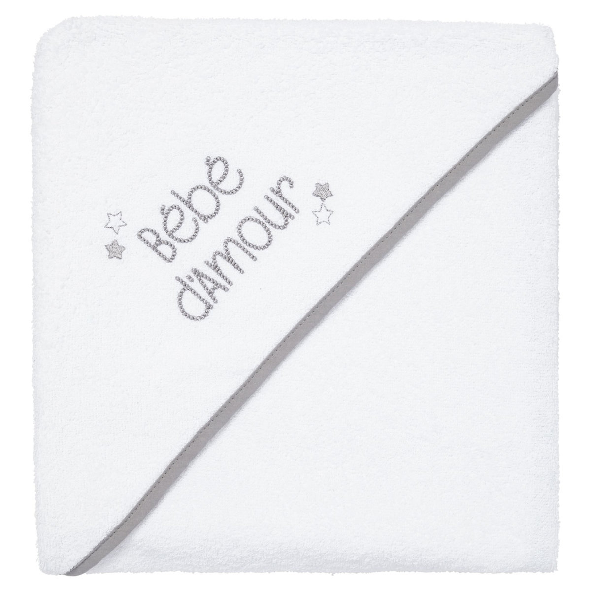 Babycalin Cape de bain éponge brodée "Bébé d'amour"