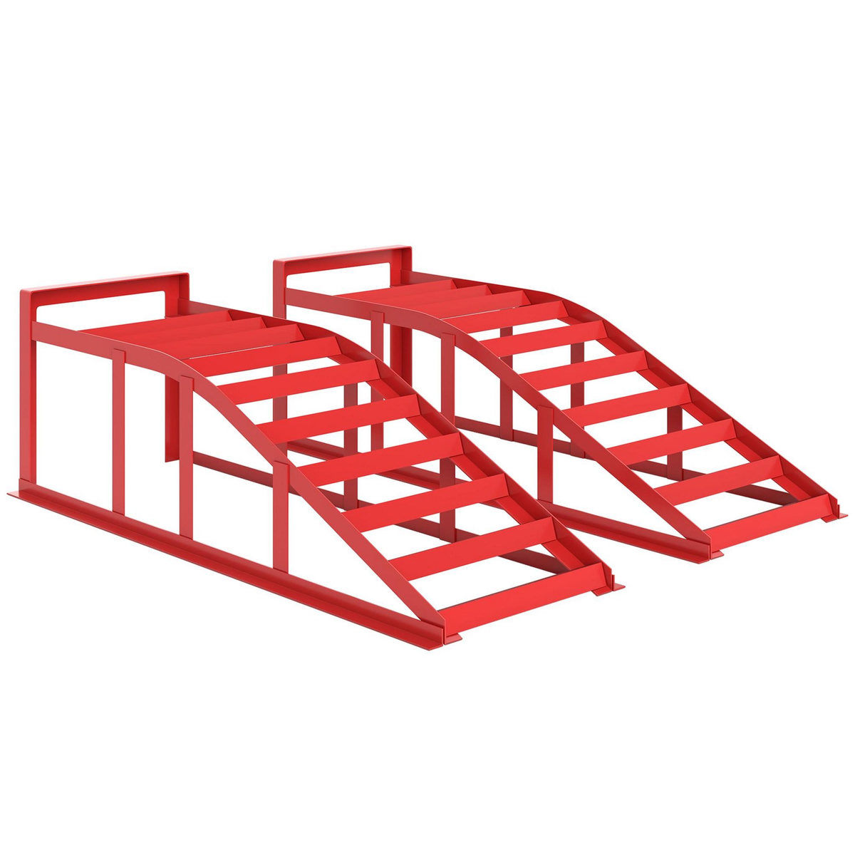 HOMCOM Lot de 2 rampes de levage pour voiture en acier - 1T levée max. 220 mm - rouge