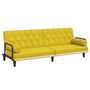 Voir la diapositive 2 : VIDAXL Canape-lit avec accoudoirs jaune clair tissu