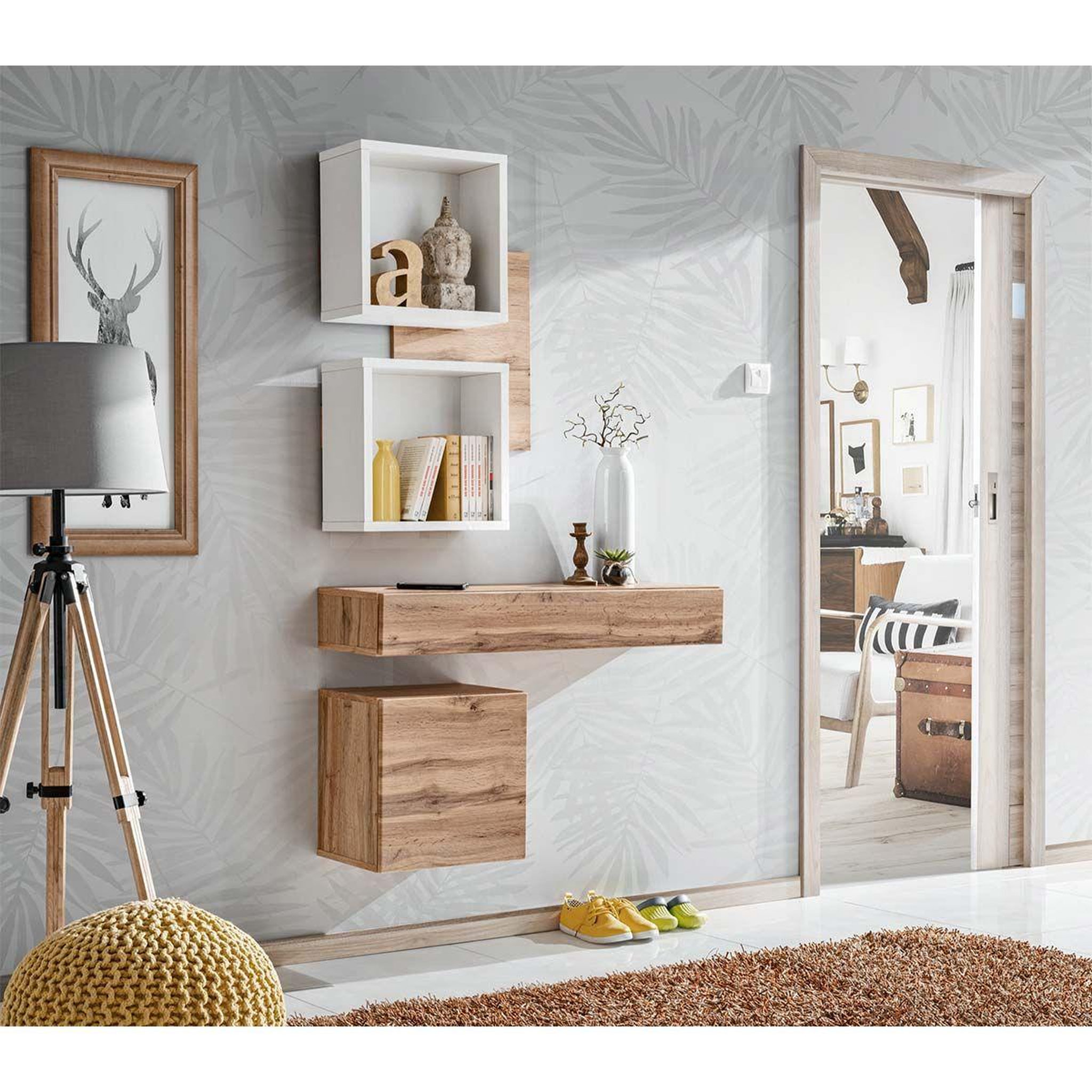 Voir la diapositive 3 : Paris Prix Étagère murale & tiroir  easy  100cm naturel