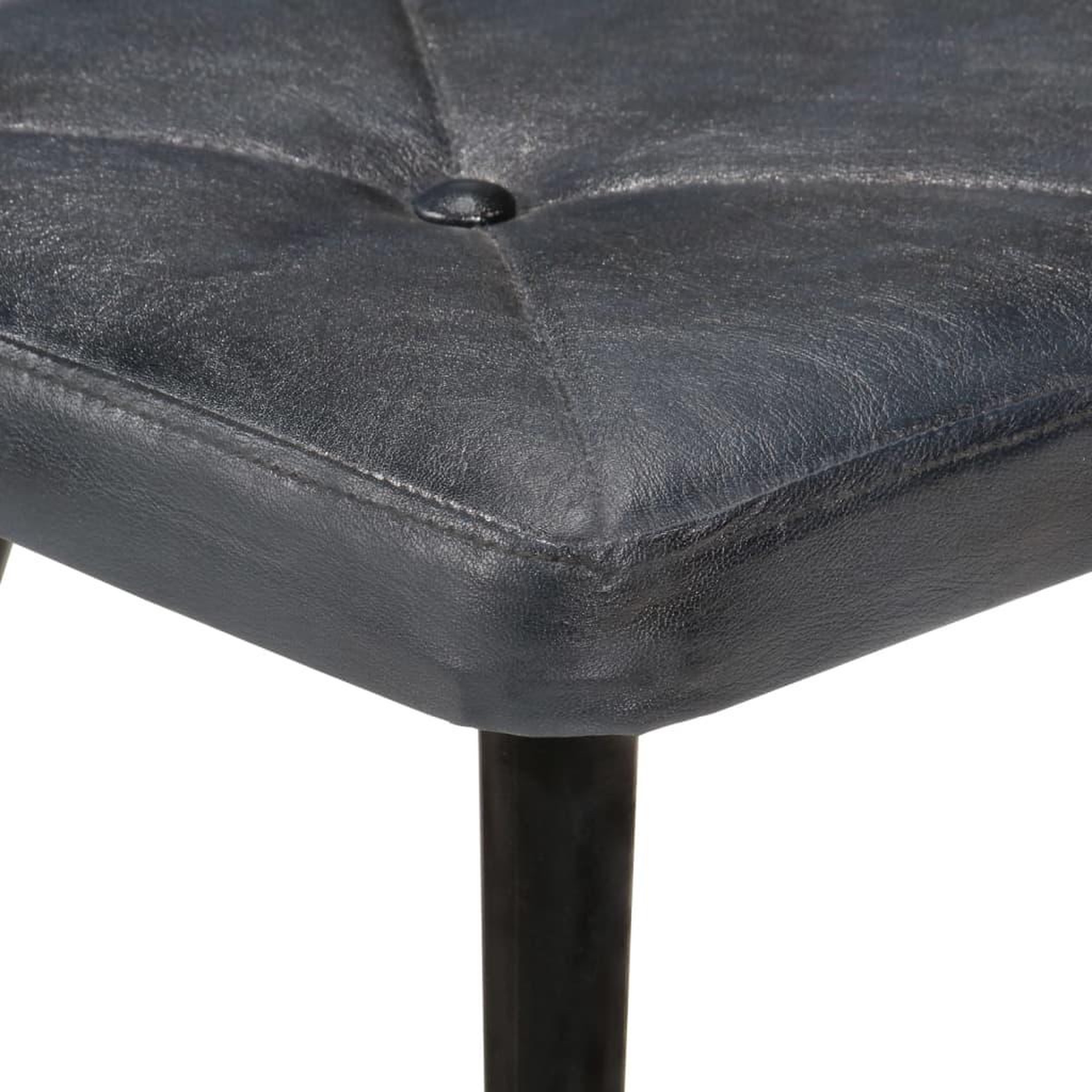 Voir la diapositive 5 : VIDAXL Chaise a oreilles avec repose-pied Gris Cuir veritable