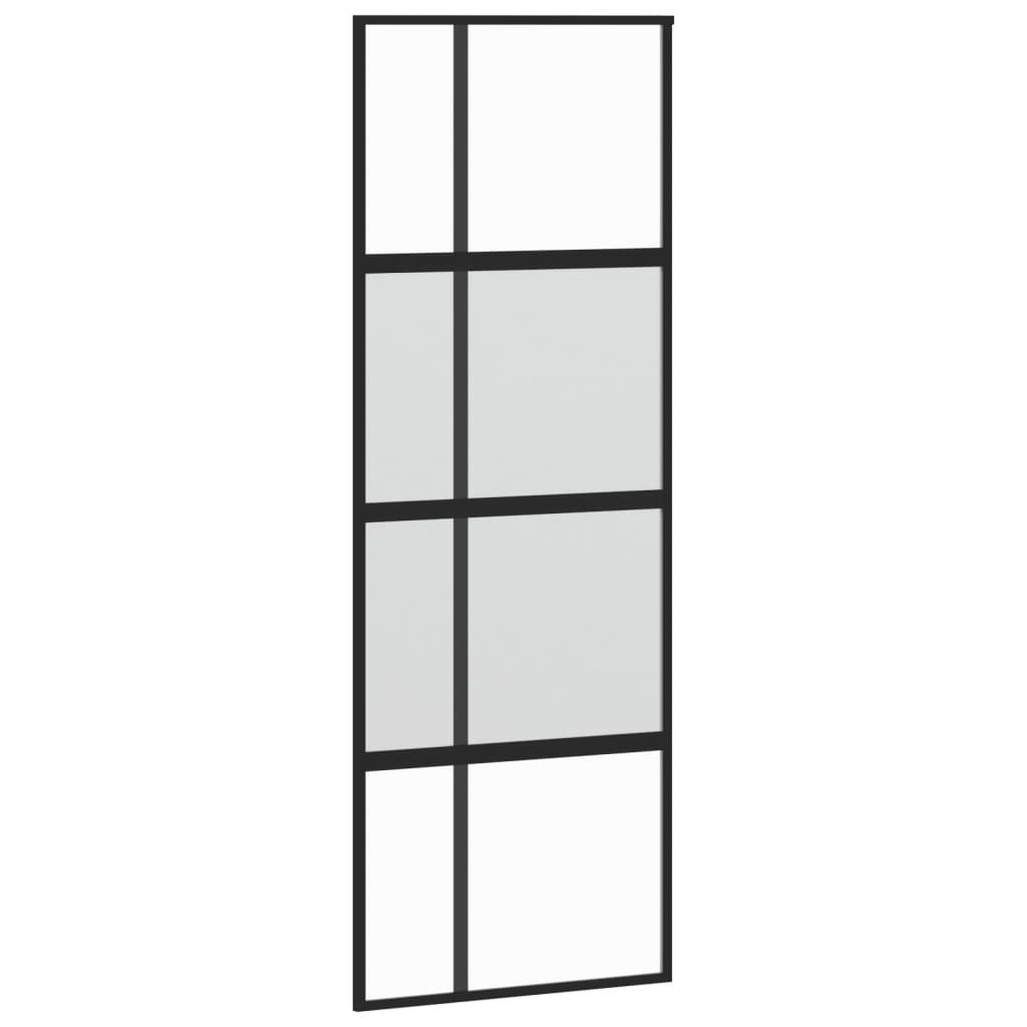 Voir la diapositive 2 : VIDAXL Porte coulissante noir 76x205 cm verre trempe aluminium