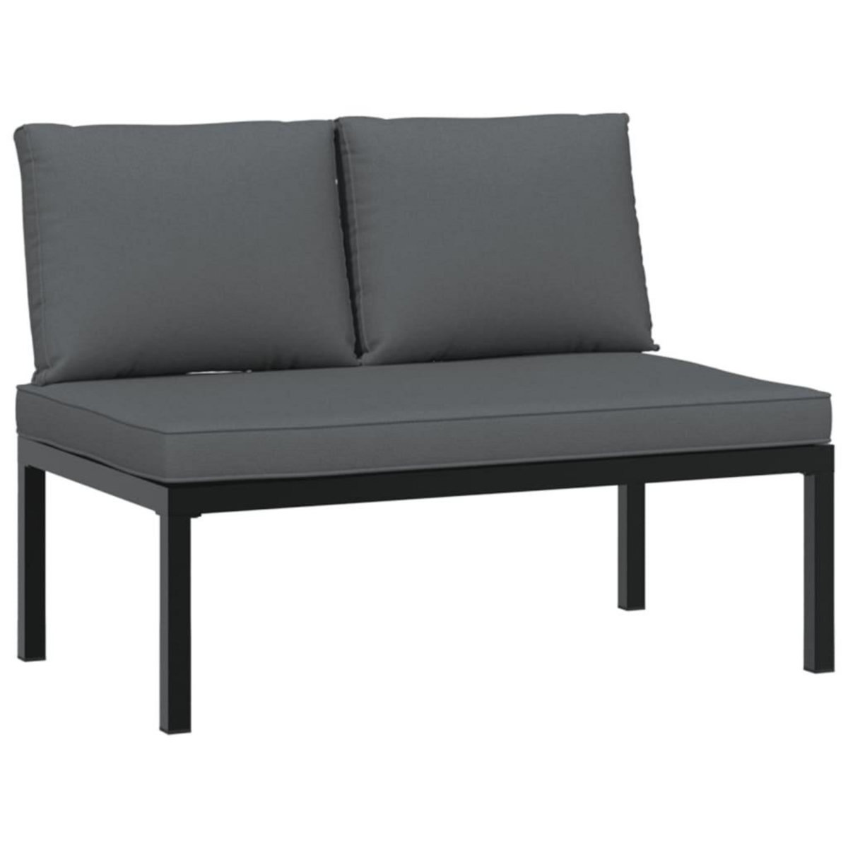 VIDAXL Banc de jardin avec coussins noir aluminium