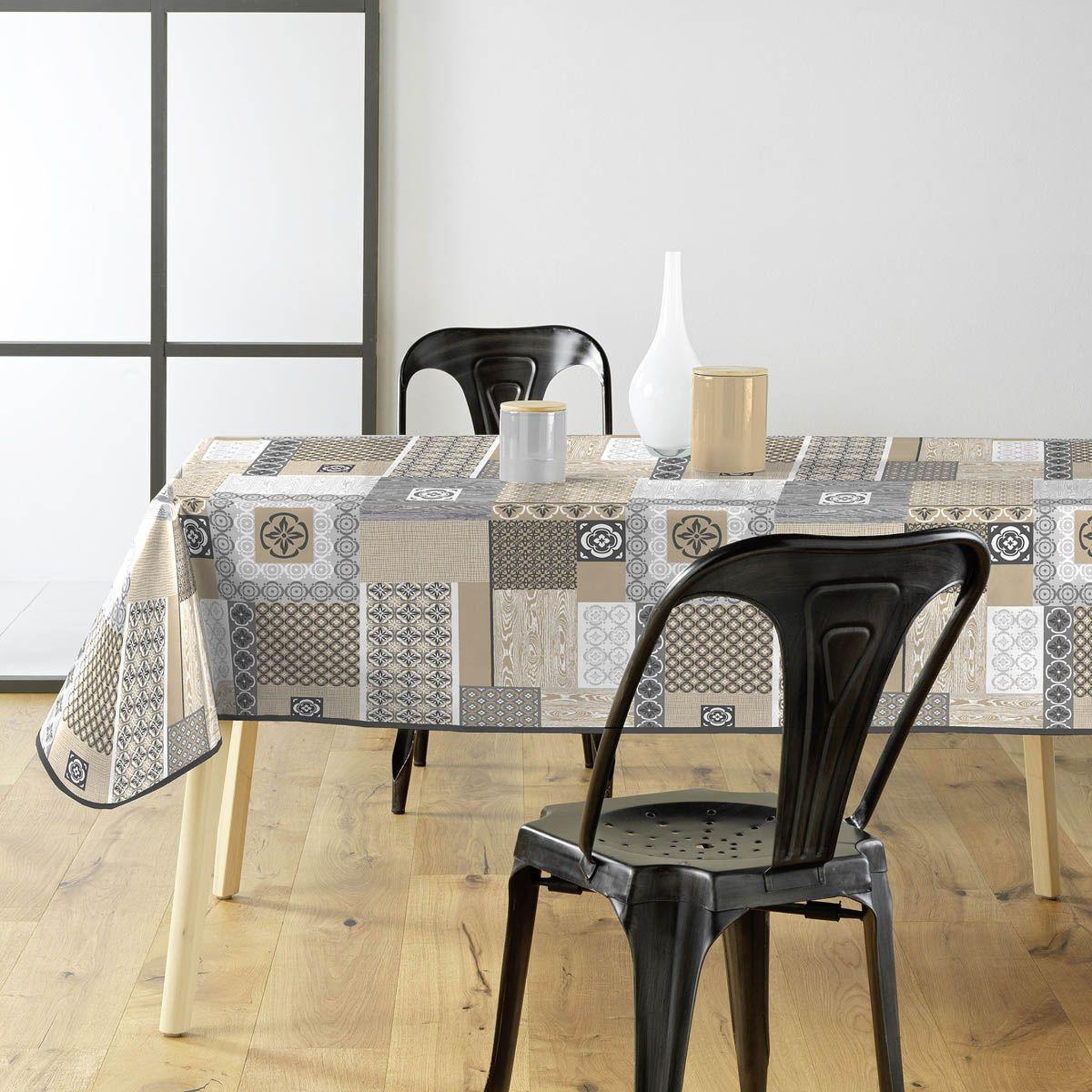 Voir la diapositive 2 : Douceur d'Intérieur Nappe imprimé  costa  140x240cm beige