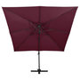 Voir la diapositive 3 : VIDAXL Parasol de jardin en porte-a-faux a double toit rouge bordeaux
