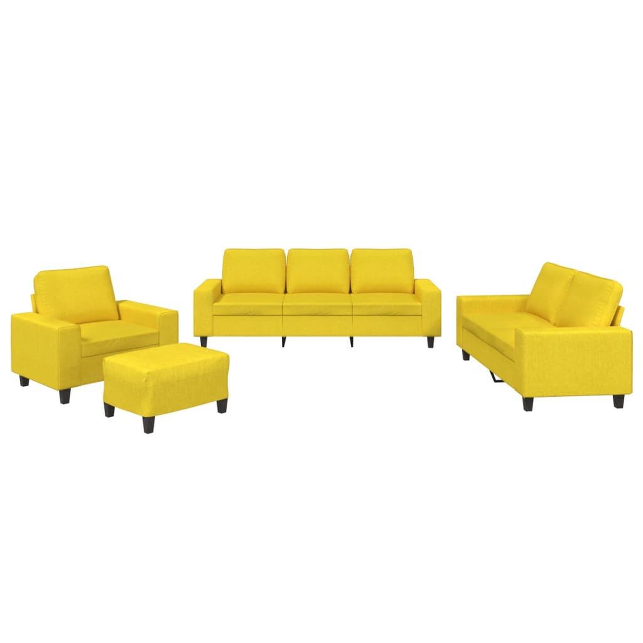 Voir la diapositive 2 : VIDAXL Ensemble de canapes 4 pcs jaune clair tissu