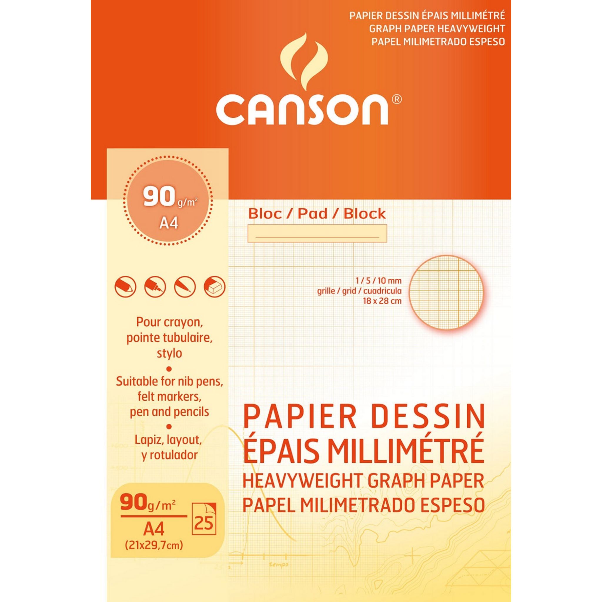 Bloc De Feuilles à Dessin Canson - 25 Feuilles - Réf. 200005969 - Neuf