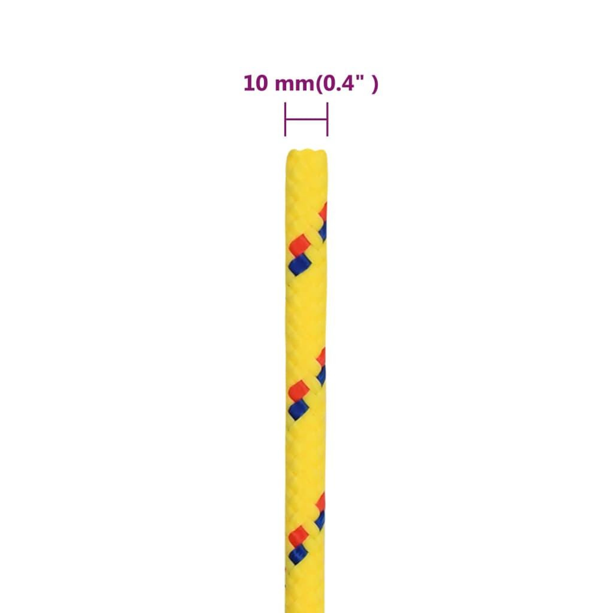 Voir la diapositive 6 : VIDAXL Corde de bateau Jaune 10 mm 250 m Polypropylene