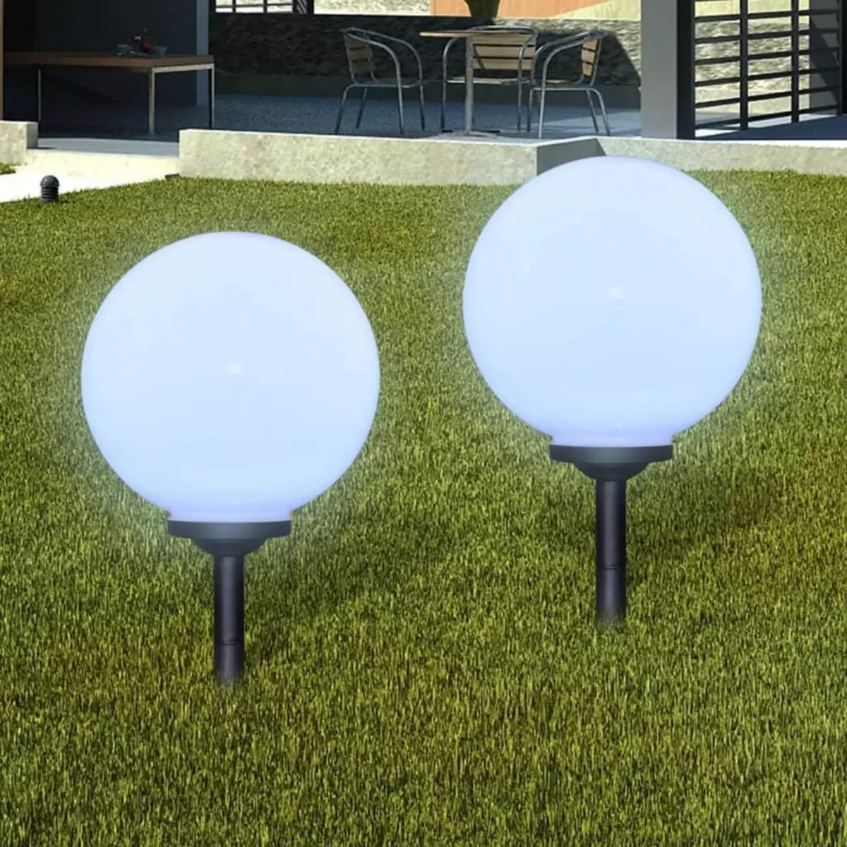 VIDAXL Lampes d'allee a LED 2 pcs 30 cm avec piquet de sol
