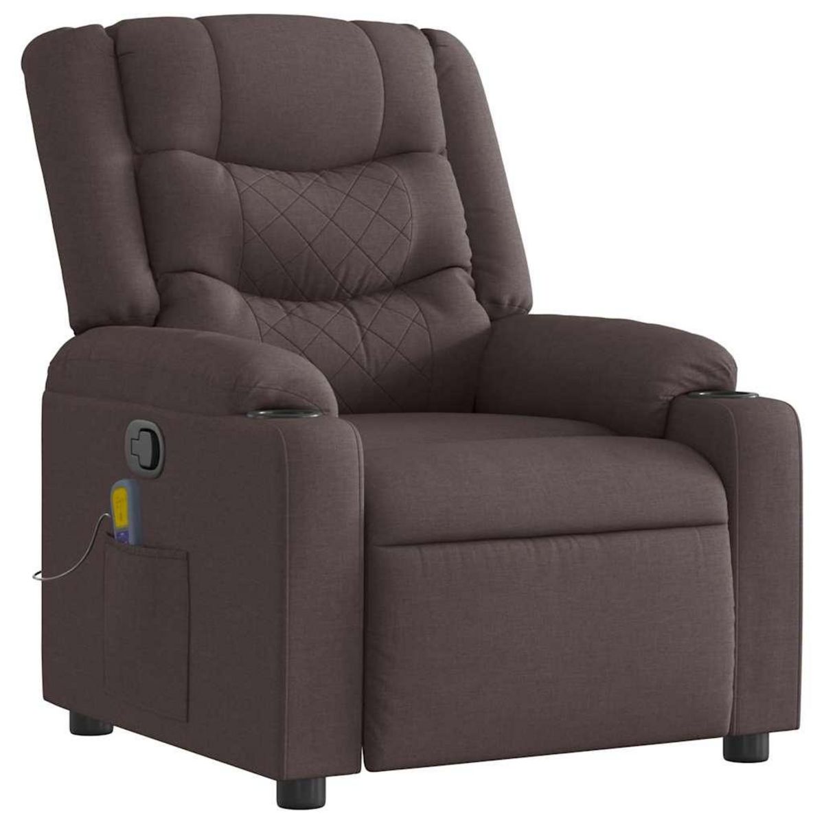 VIDAXL Fauteuil de massage inclinable Marron fonce Tissu