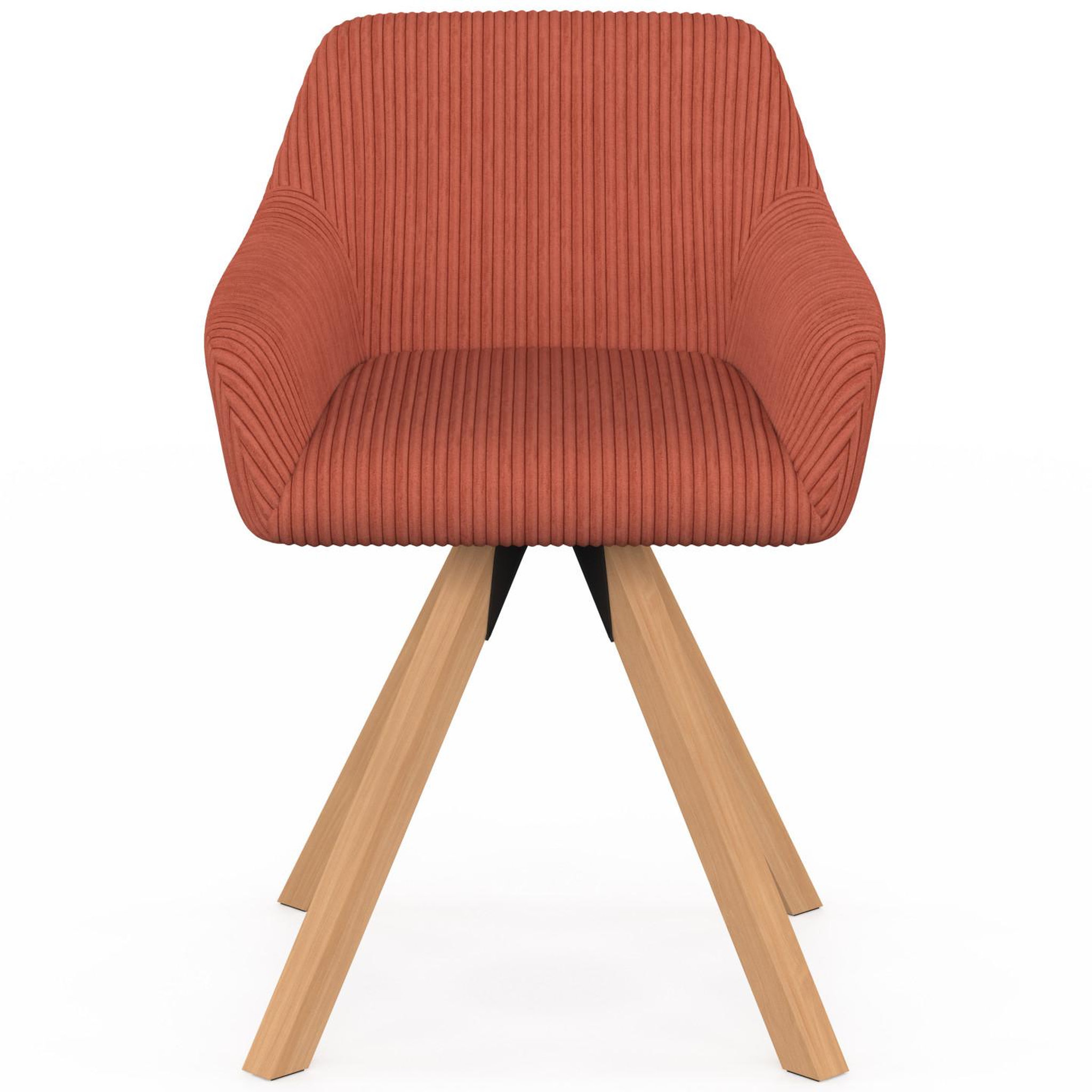 Voir la diapositive 3 : ID MARKET Lot de 2 chaises pivotantes 360° de salle à manger, fauteuils de table jany en velours côtelé terracotta