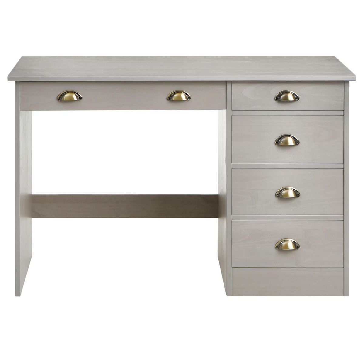 IDIMEX Bureau LANA avec 5 tiroirs en pin massif