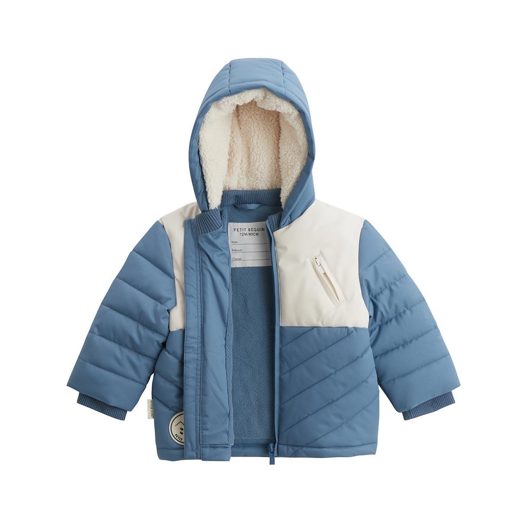 Voir la diapositive 3 : PETIT BEGUIN Doudoune enfant imperméable doublée polaire avec capuche tao