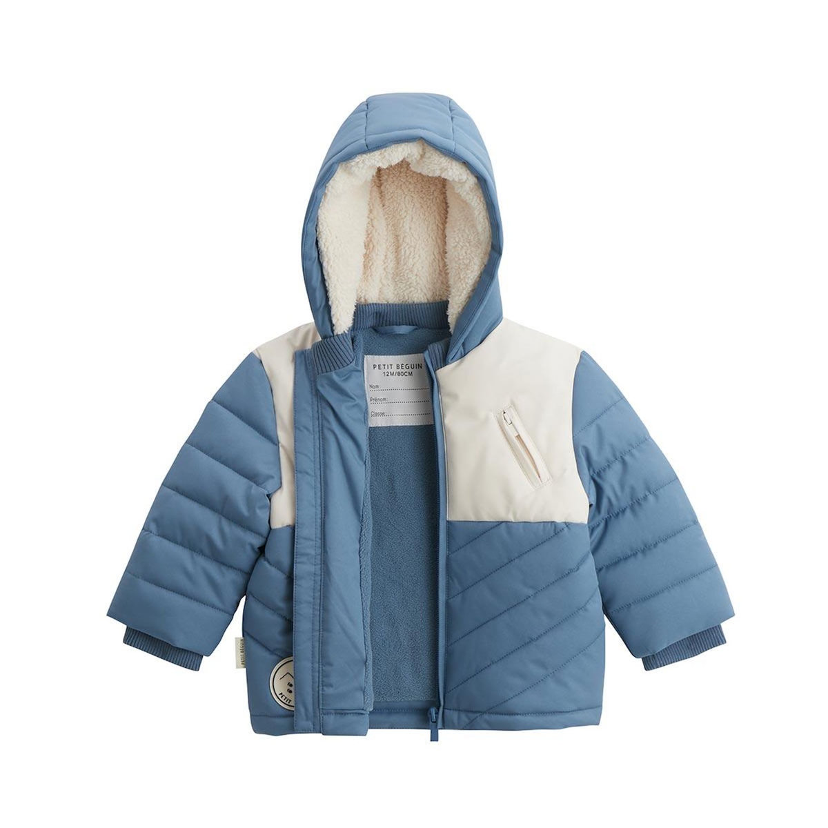 Petit Béguin Doudoune enfant imperméable doublée polaire avec capuche Tao