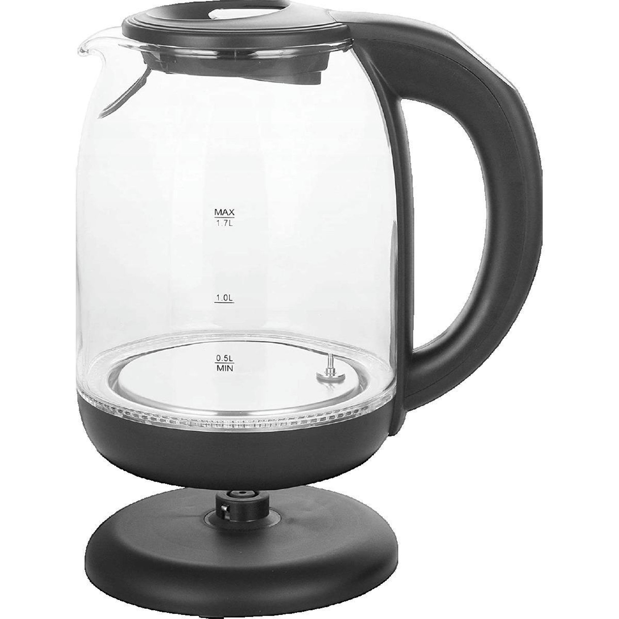 Voir la diapositive 3 : EMERIO Bouilloire Emerio 1,7 litre noire et transparente