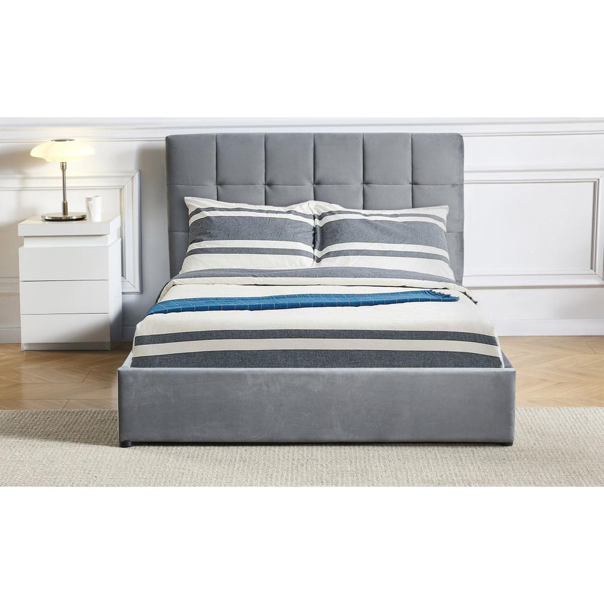 Voir la diapositive 5 : Paris Prix Lit adulte sommier relevable  birma  180x200cm argent