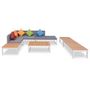 Voir la diapositive 1 : VIDAXL Salon de jardin 5 pcs avec coussins Aluminium et WPC