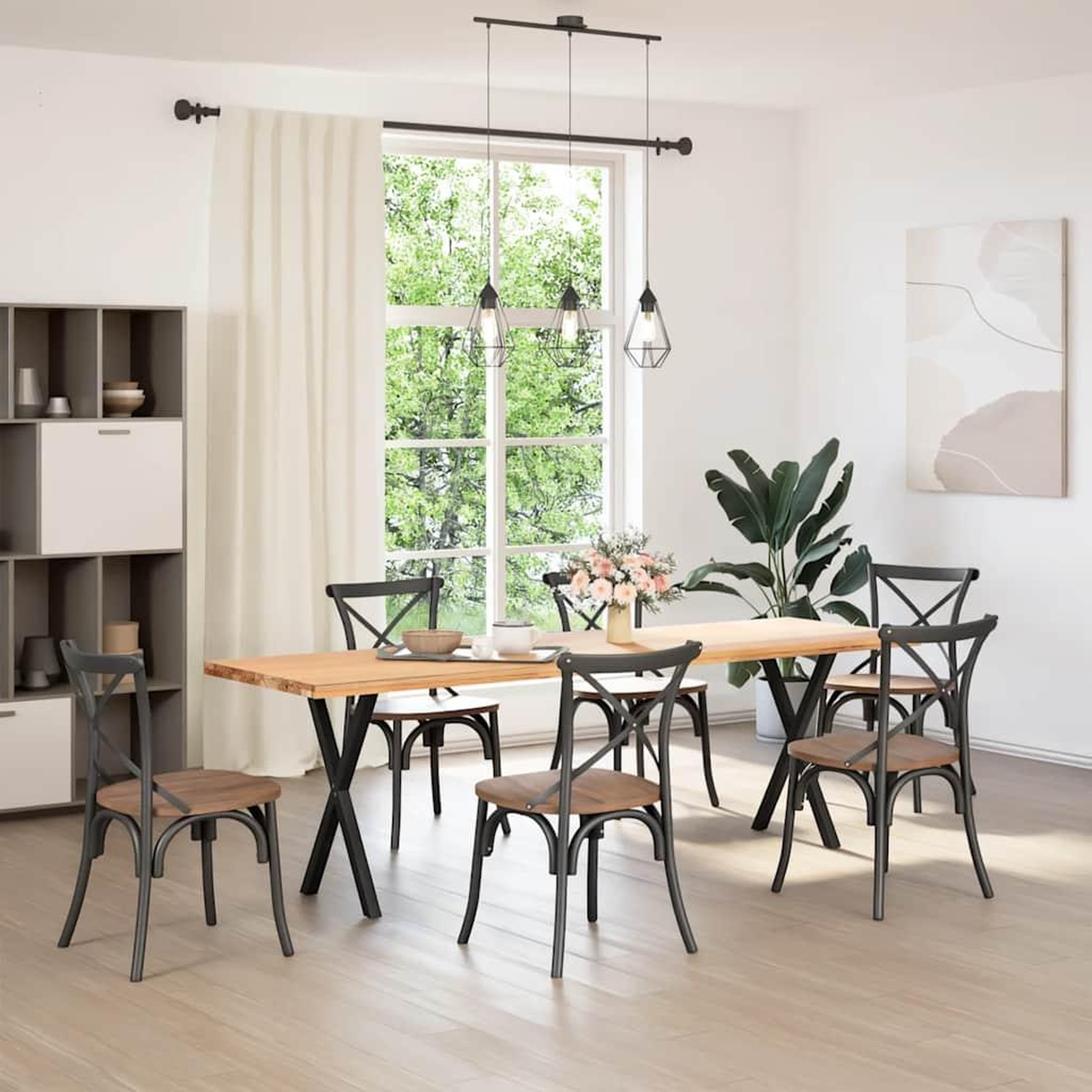 Voir la diapositive 2 : VIDAXL Pieds de table a manger forme de X 2 pcs noir 50x(72-73) cm