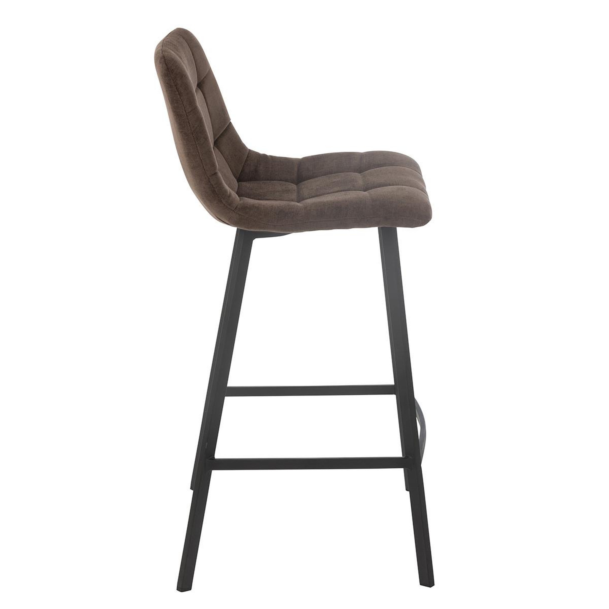 Voir la diapositive 3 : J-LINE Chaise de bar matelassée  kent  95cm marron