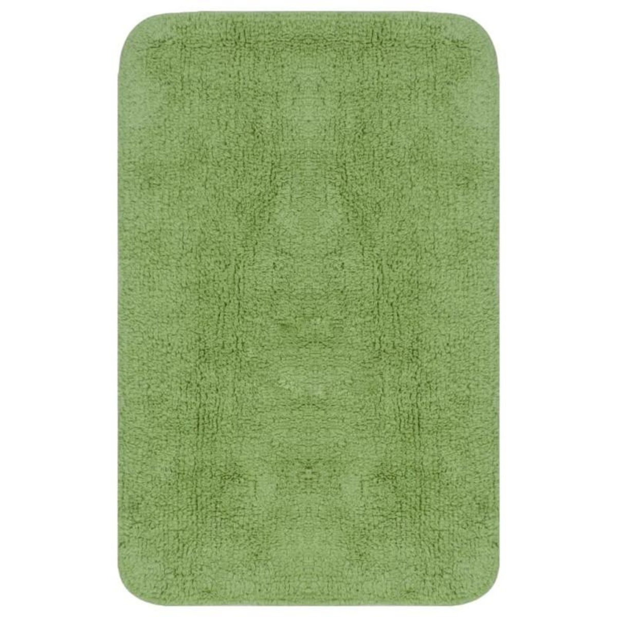 VIDAXL Jeu de tapis de salle de bain 3 pcs Tissu Vert