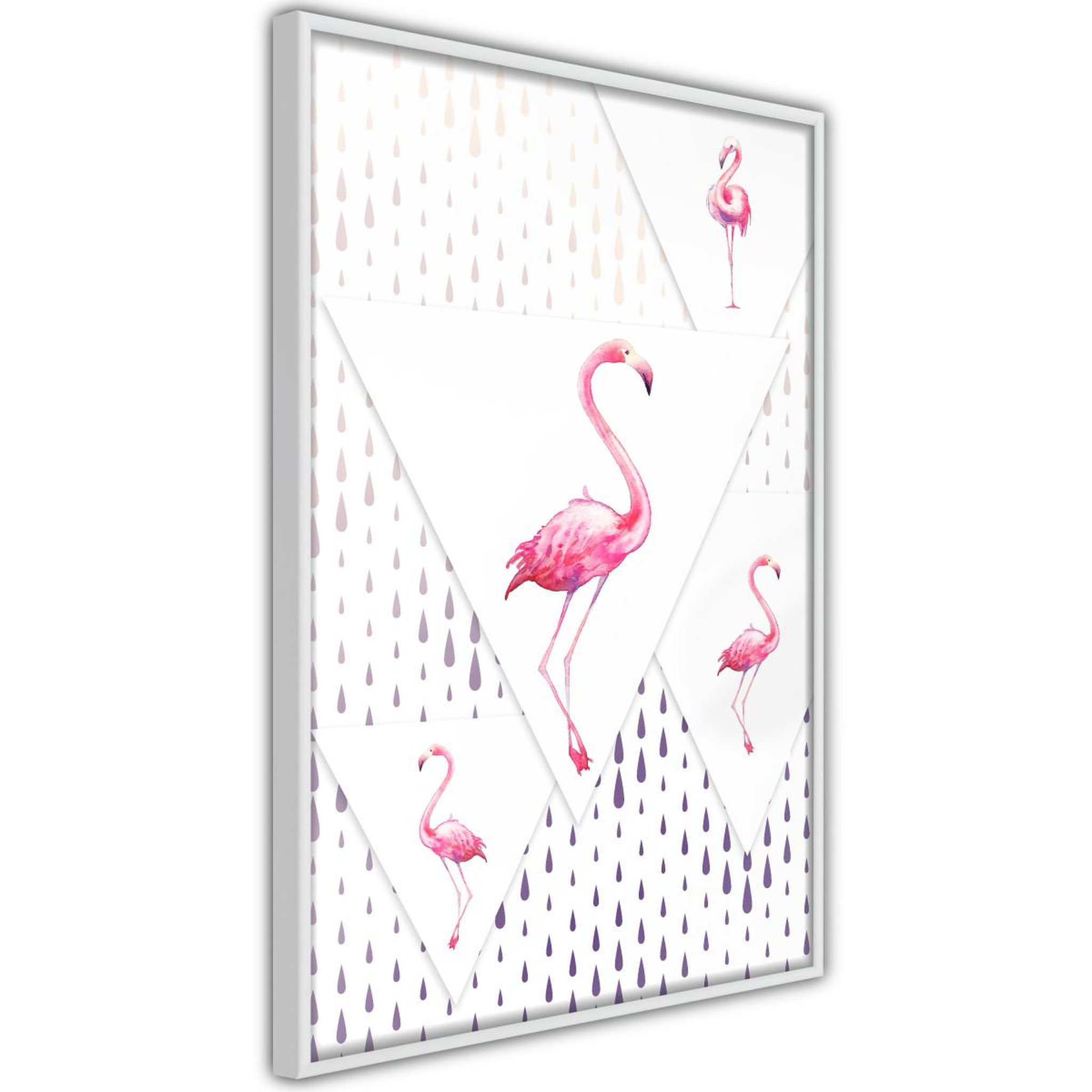 Paris Prix Affiche murale encadrée  flamingos and triangles