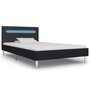 VIDAXL Cadre de lit avec LED Noir Tissu 90 x 200 cm