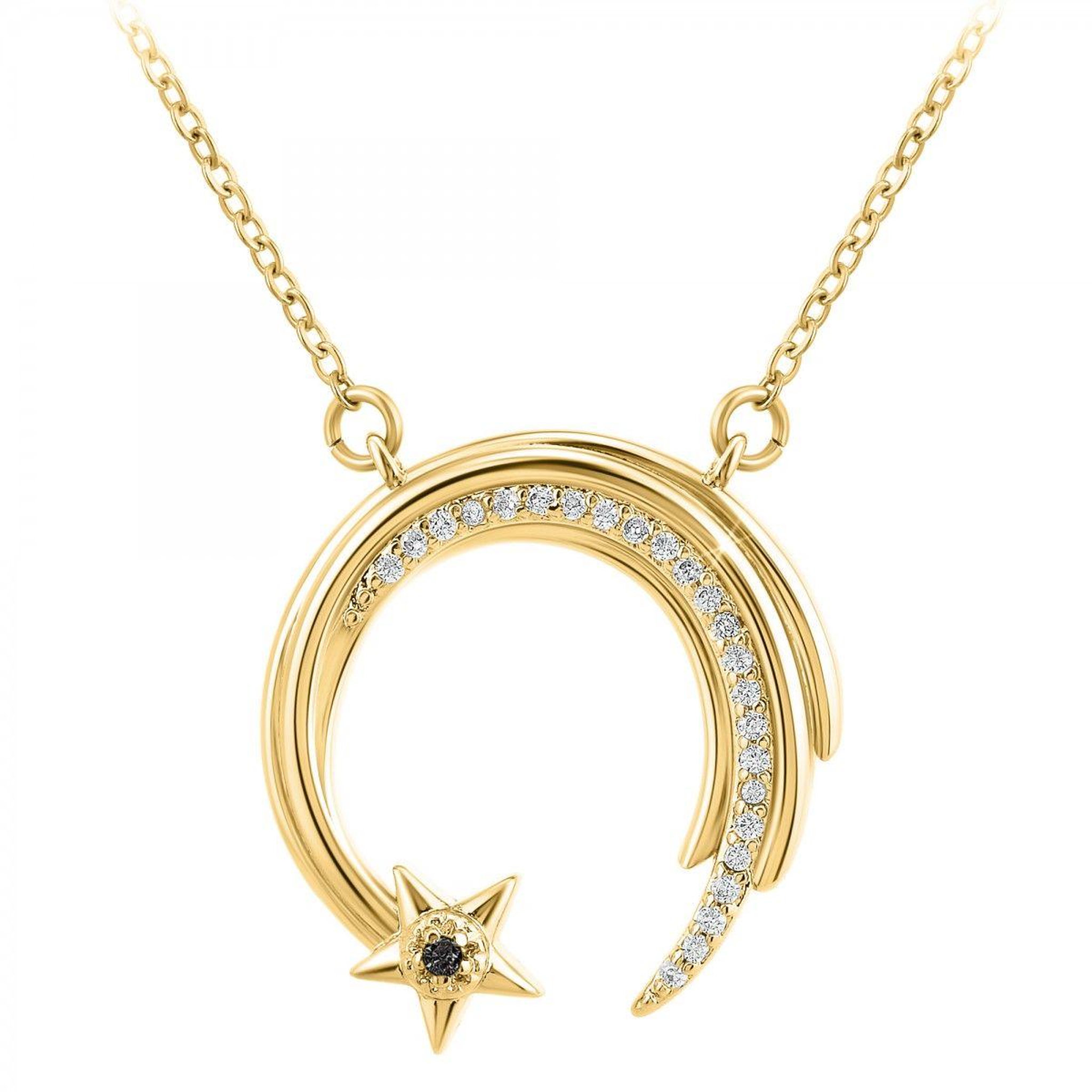 SC BOHEME Collier Etoile Filante par SC Bohème orné d'un véritable diamant noir