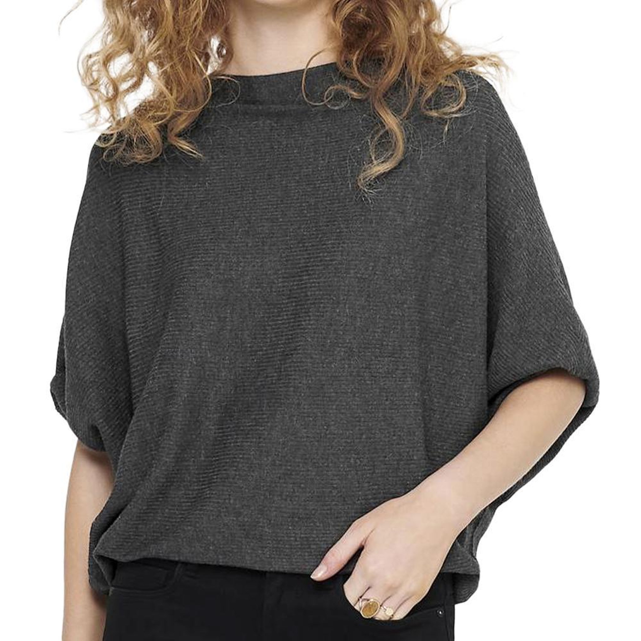 JACQUELINE DE YONG Pull Gris Foncé manches 3/4 Femme JDY New Behave. Coloris disponibles : Gris