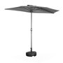 Voir la diapositive 1 : SWEEEK Parasol de balcon Ø250cm  – CALVI – Demi-parasol droit, mât central en aluminium avec manivelle d'ouverture
