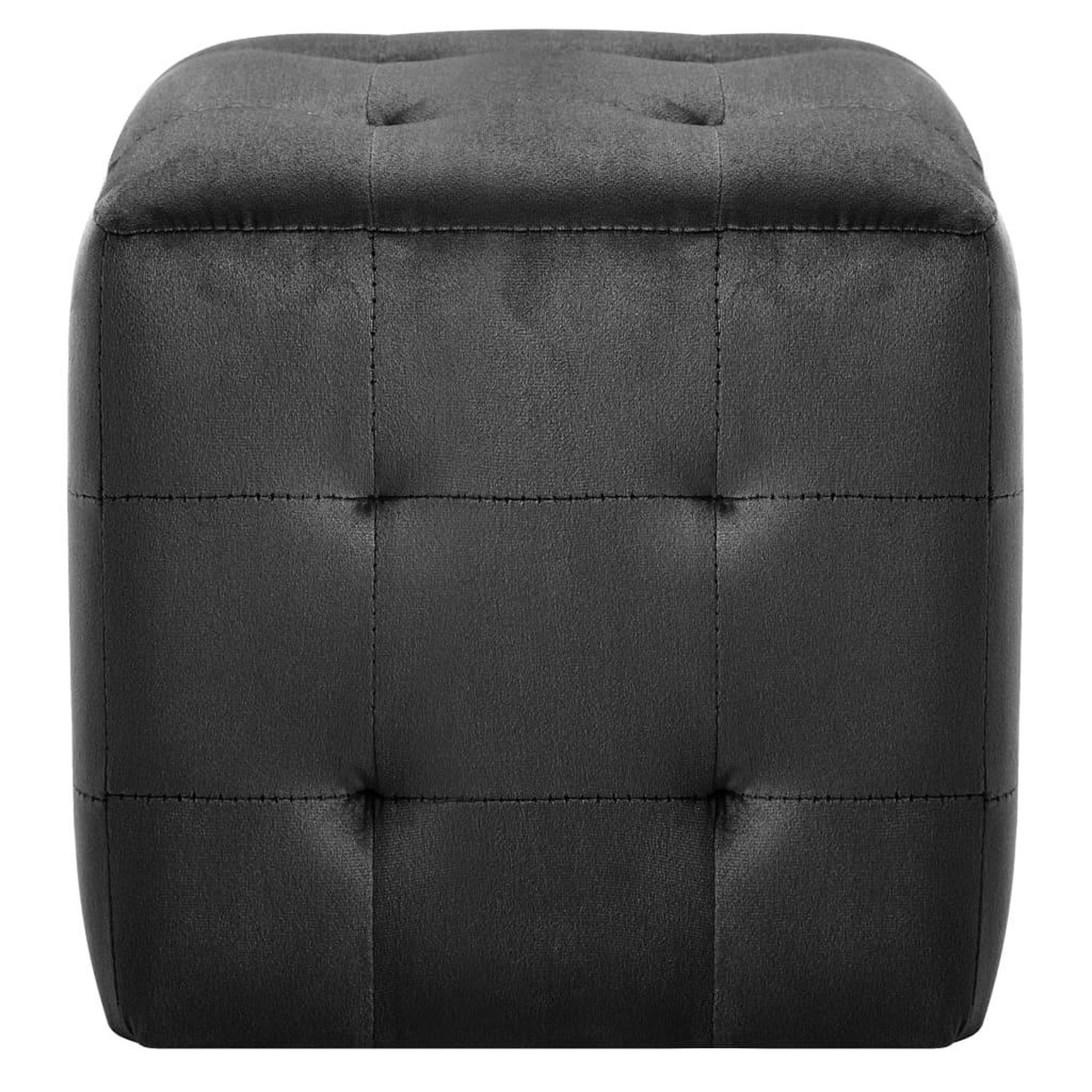 Voir la diapositive 3 : VIDAXL 2 pcs Poufs Noir 30 x 30 x 30 cm Tissu velours