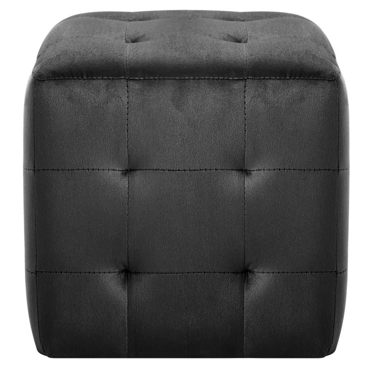 VIDAXL 2 pcs Poufs Noir 30 x 30 x 30 cm Tissu velours
