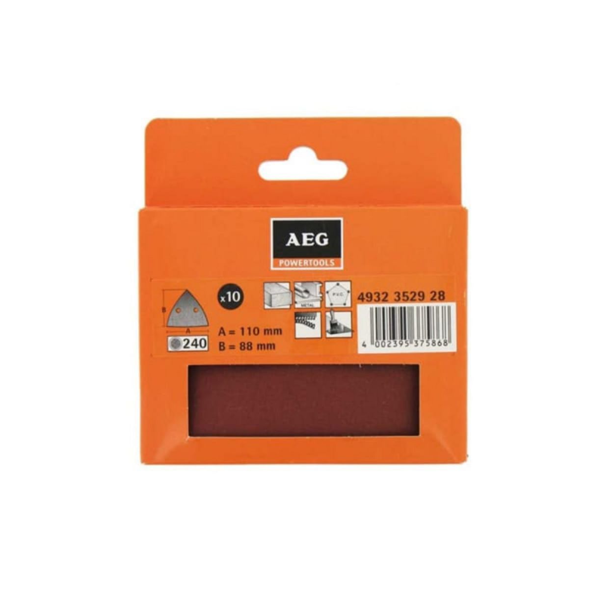 AEG Kit 10 triangles abrasifs AEG grain 240 pour ponceuse vibrante 4932352928