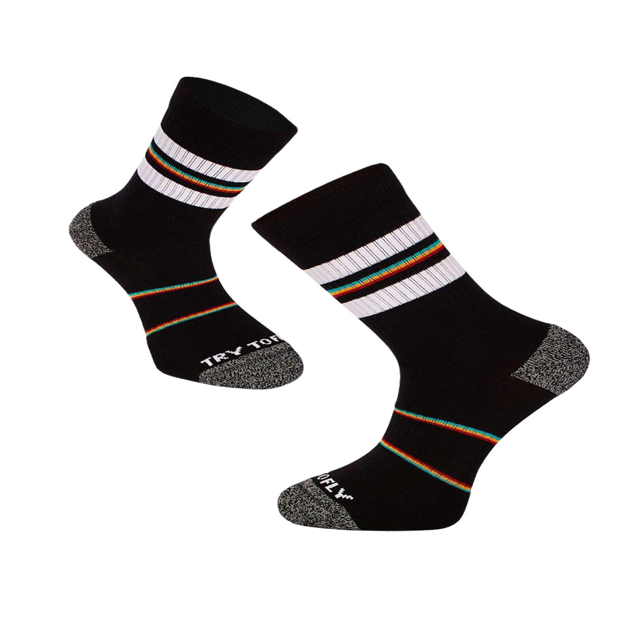 TRY TO FLY Chaussettes active life style - noir, style rétro. Coloris disponibles : Noir