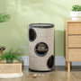 Voir la diapositive 3 : PAWHUT Arbre à chat cylindrique - tour à griffer pour chat - tonneau griffoir - 3 niveaux + plateforme - sisal peluche anthracite