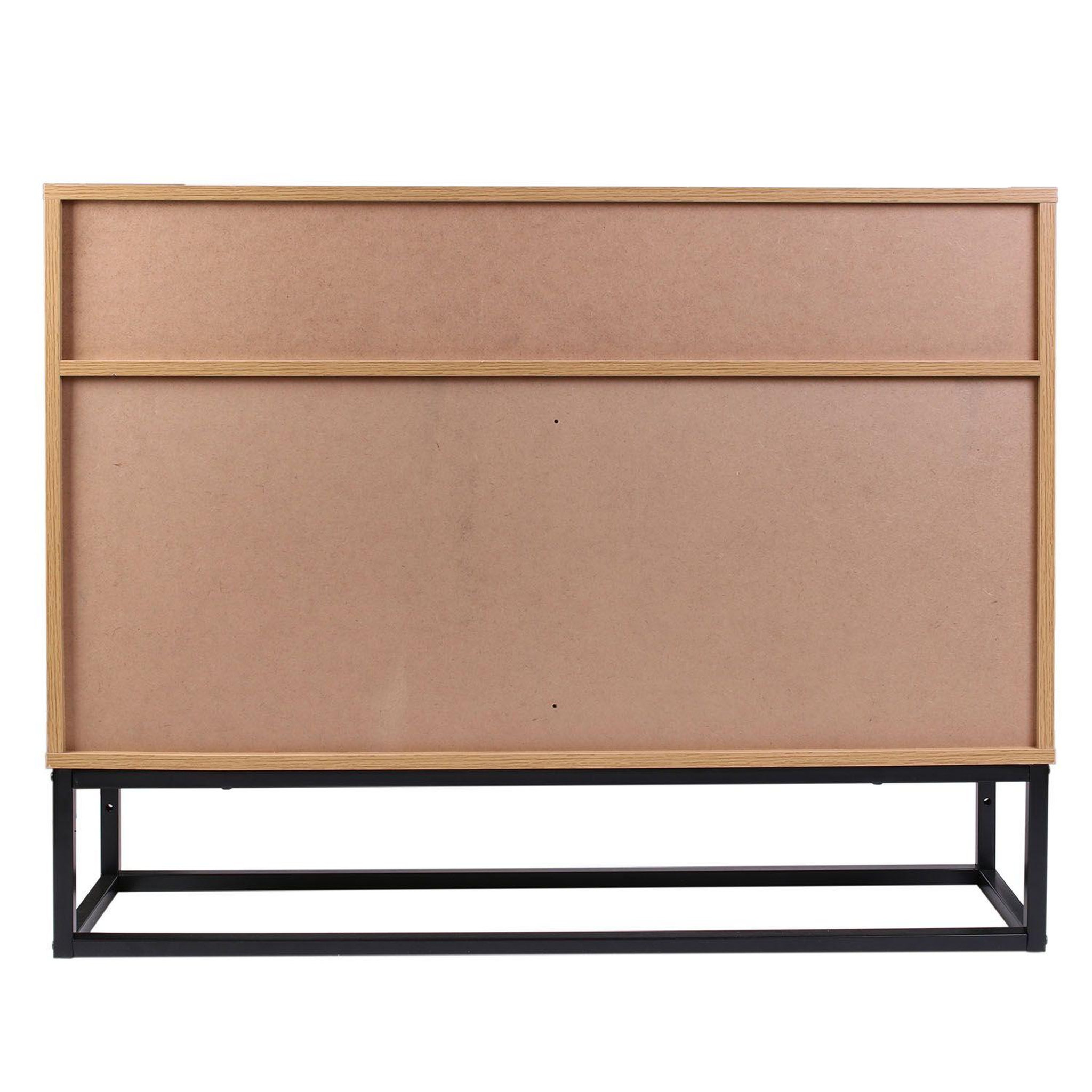 Voir la diapositive 3 : The Home Deco Factory Buffet design bois et métal Abbott - L. 100 x H. 80 cm - Marron