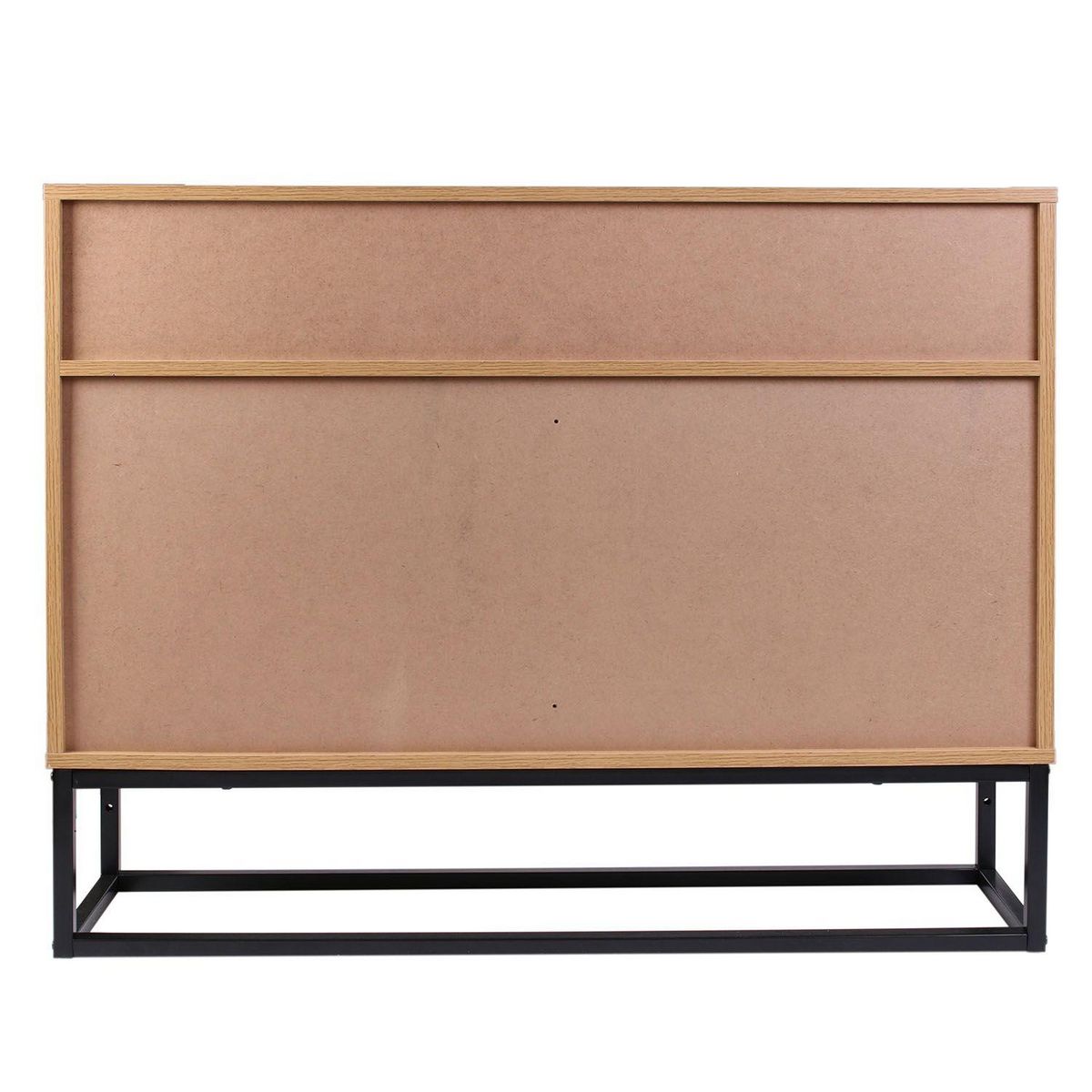The Home Deco Factory Buffet design bois et métal Abbott - L. 100 x H. 80 cm - Marron