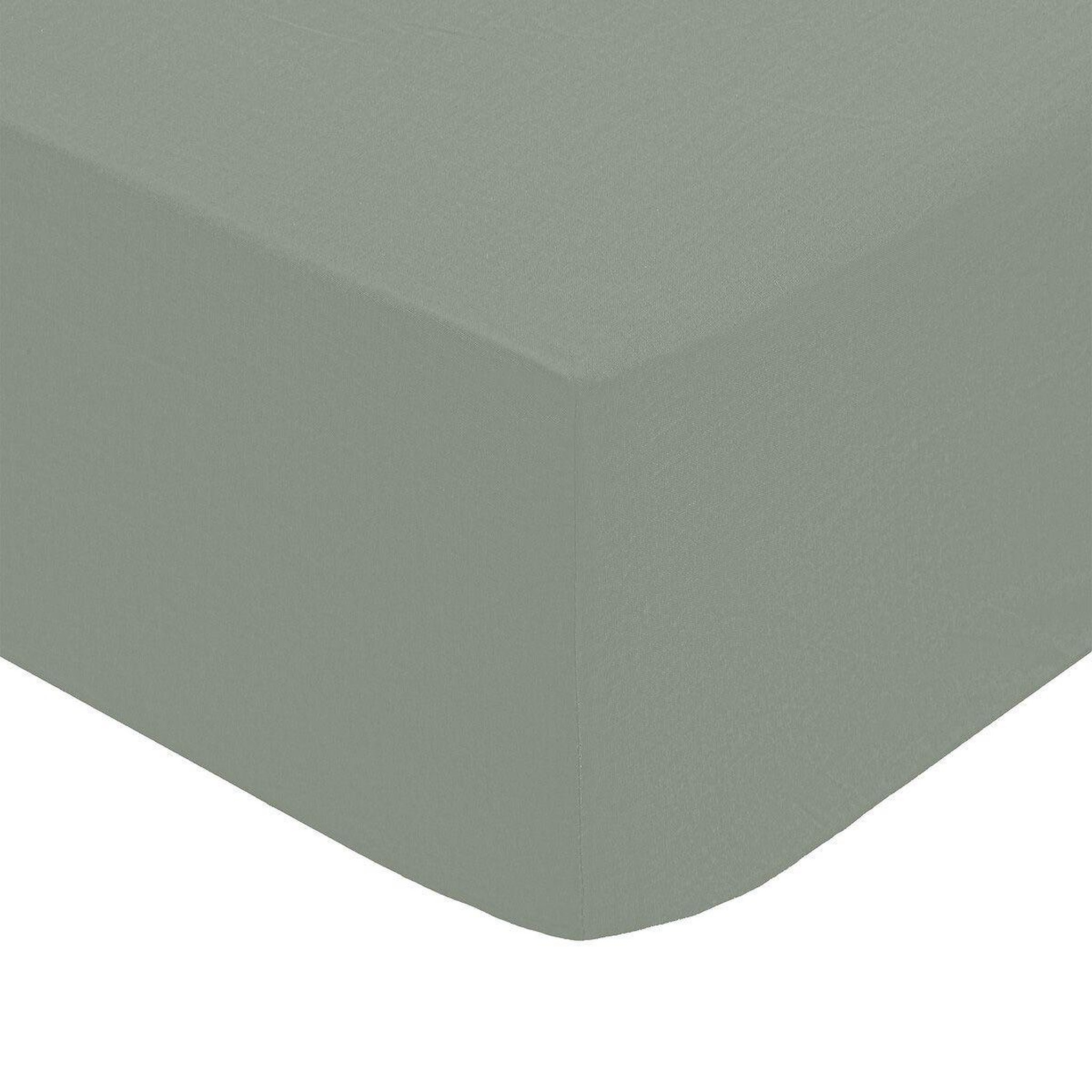 Voir la diapositive 2 : ATMOSPHERA Drap housse 1 personne  percale  90x190cm vert tilleul