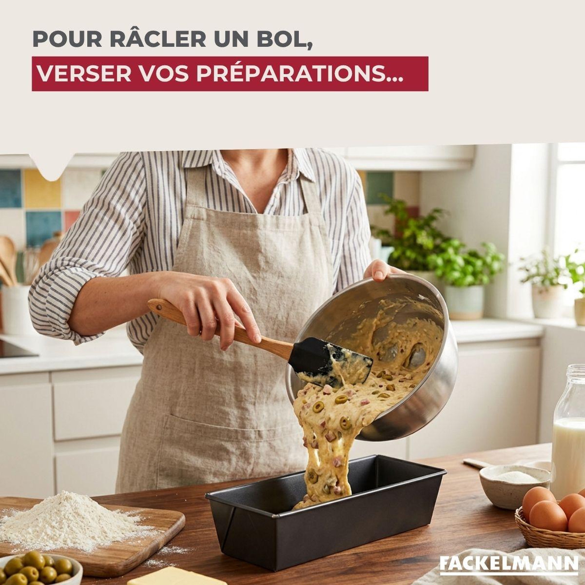 Voir la diapositive 5 : Fackelmann Spatule à pâtisserie silicone 27 cm Fackelmann Acacia