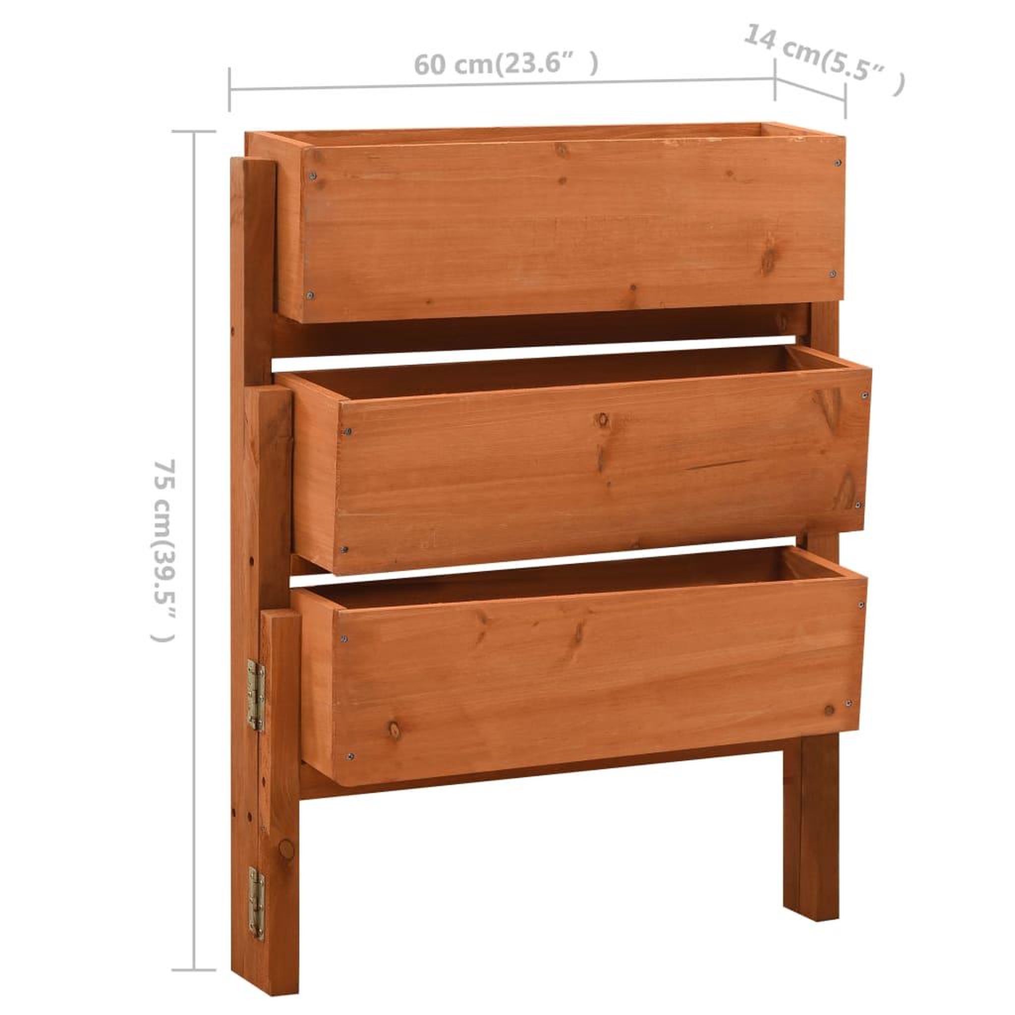 Voir la diapositive 5 : VIDAXL Jardiniere pliable de jardin Orange 60x14x75 cm Bois de sapin