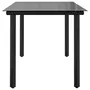 VIDAXL Table a dîner de jardin Noir 160x80x74 cm Acier et verre trempe