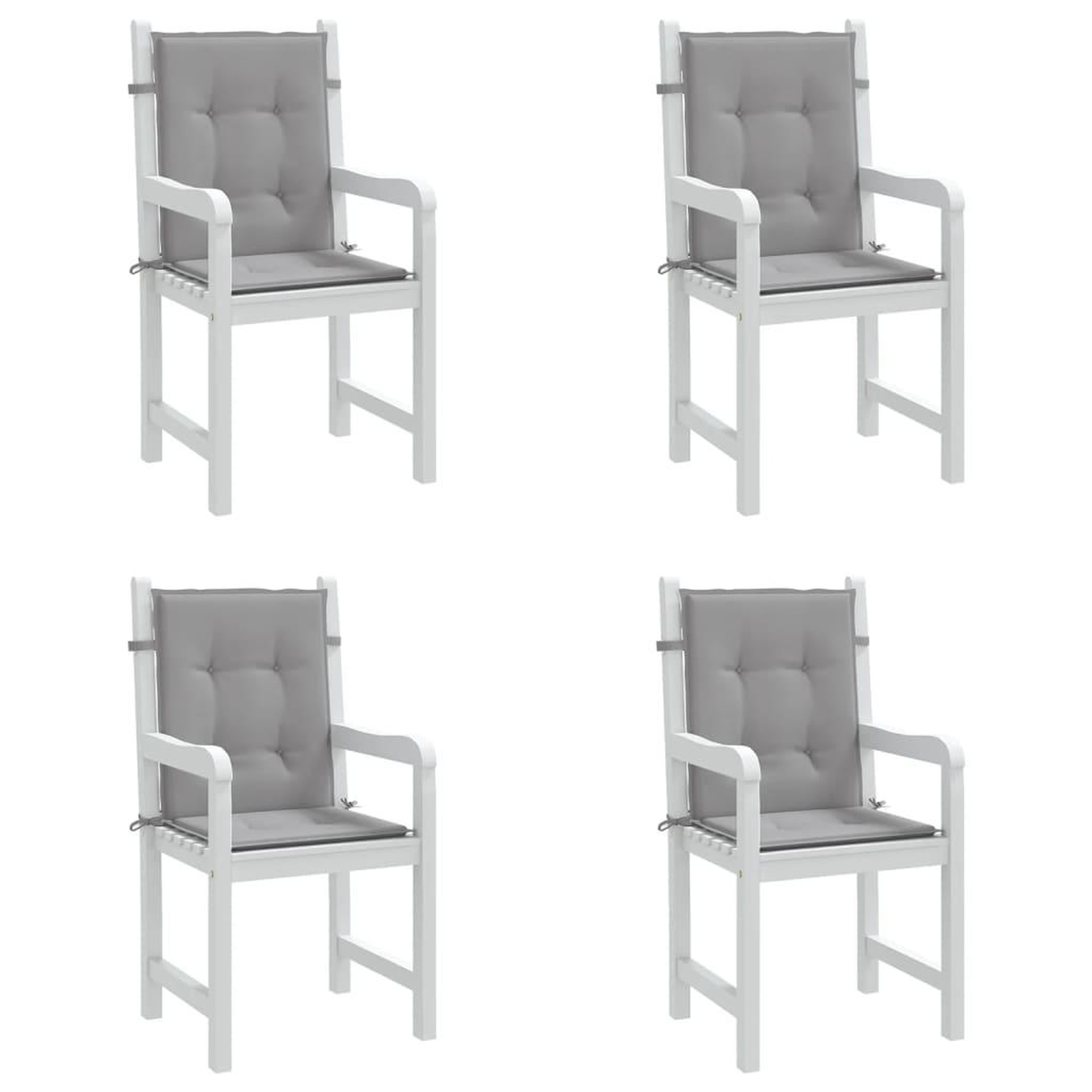 Voir la diapositive 4 : VIDAXL Coussins de chaise de jardin a dossier bas lot de 4 gris