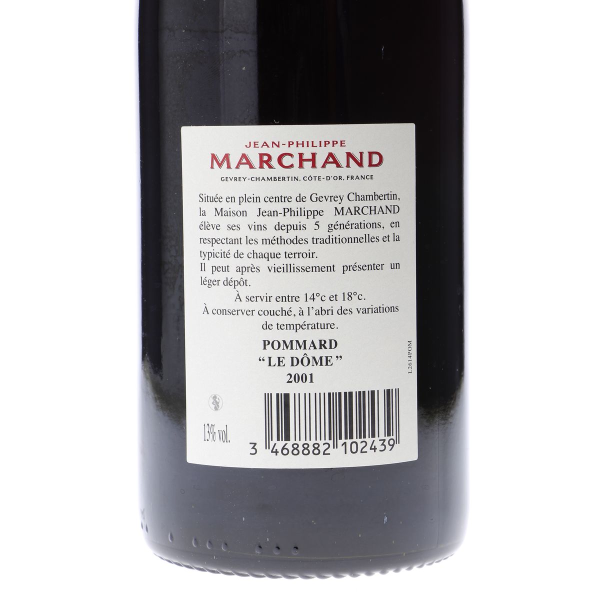 Le Domaine Jean-Philippe Marchand Pommard Rouge 2001