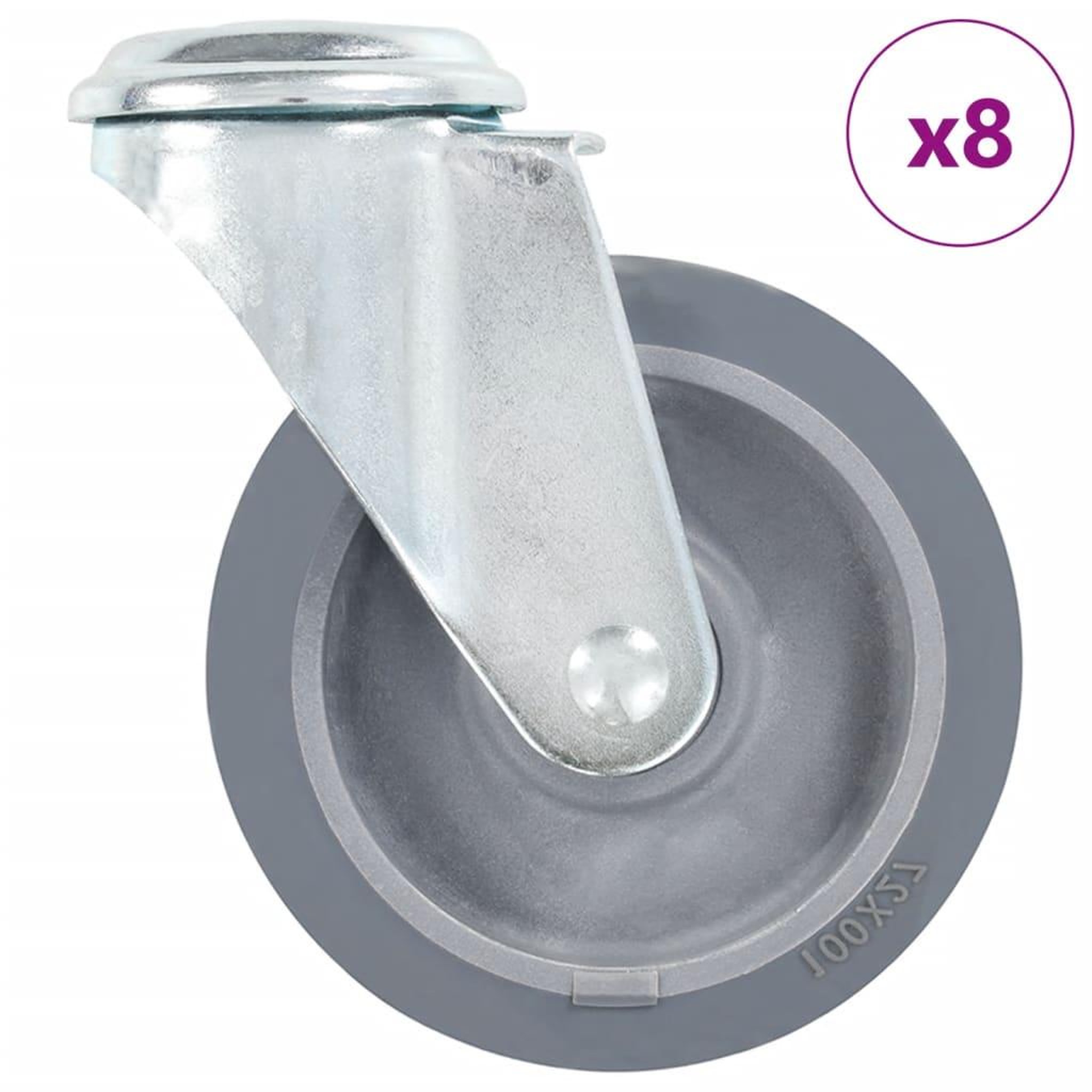 VIDAXL 8 pcs Roulettes pivotantes a trou de boulon 100 mm