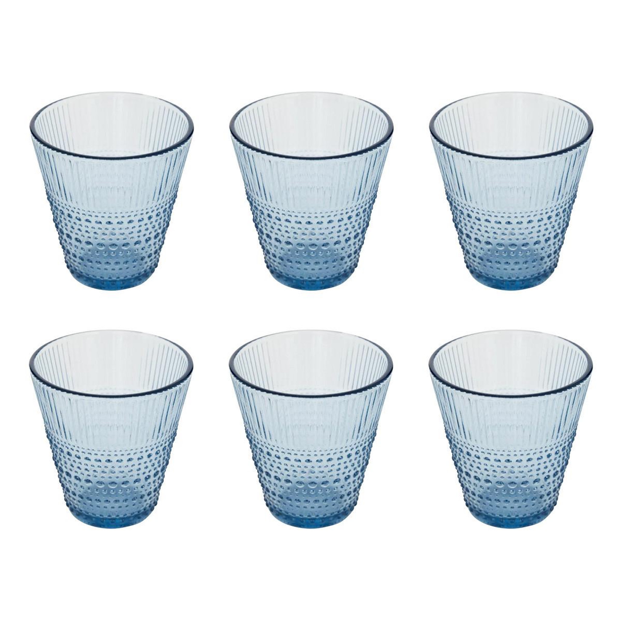 SECRET DE GOURMET Lot de 6 verres bas  joa  27cl bleu
