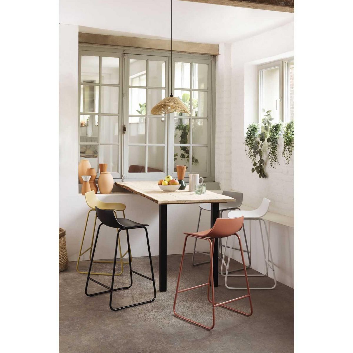 ATMOSPHERA Lot de 2 tabourets pour ilots - Blanc