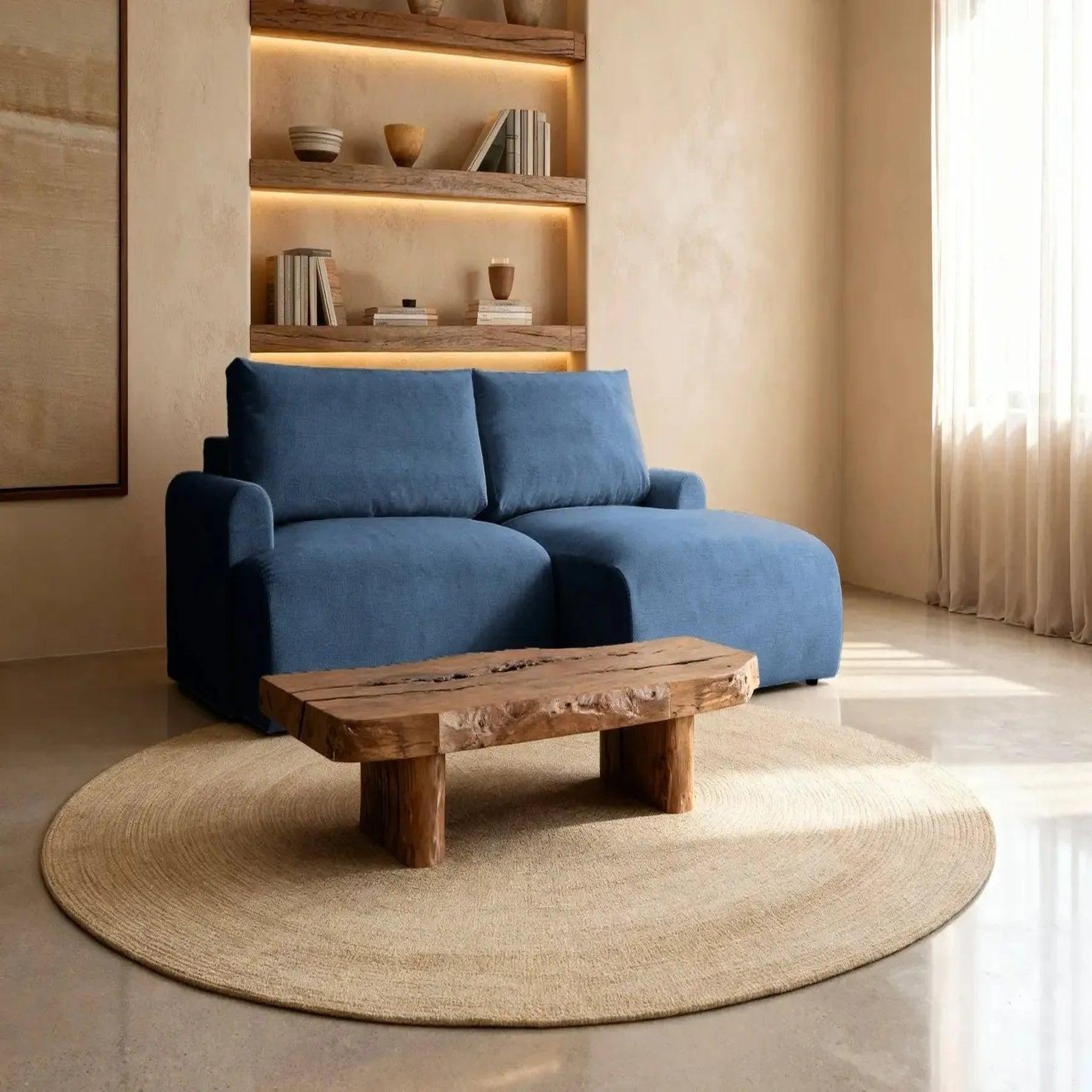 Voir la diapositive 5 : CASANOVA PARIS Raphaelle - canapé d'angle convertible tissu lisse 4 places droit