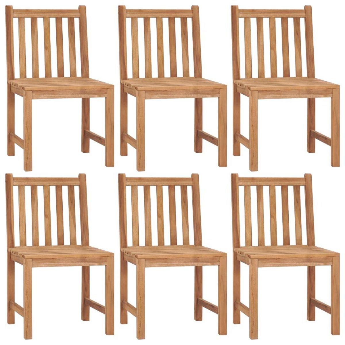 VIDAXL Chaises de jardin lot de 6 avec coussins Bois de teck massif