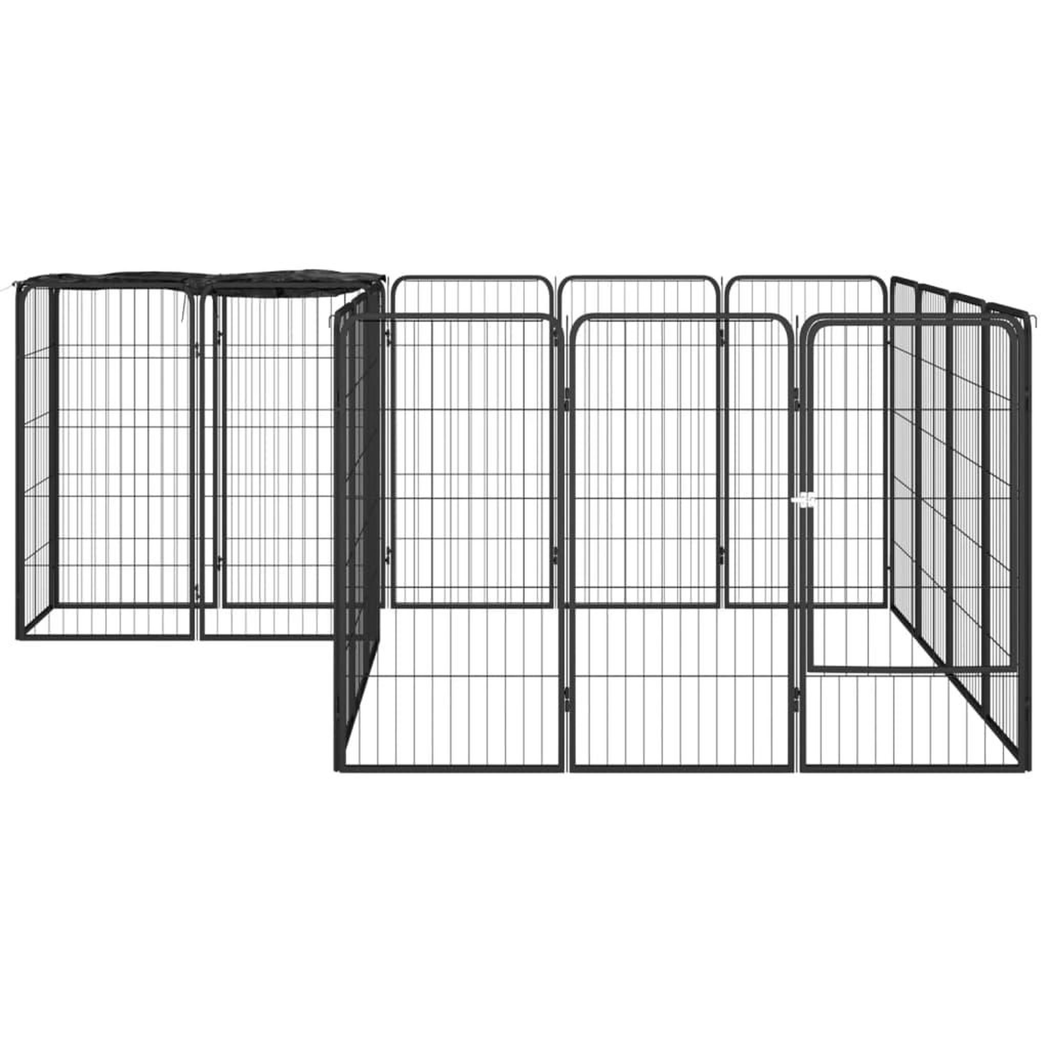 Voir la diapositive 2 : VIDAXL Parc pour chien 18panneaux Noir 50x100cm Acier enduit de poudre