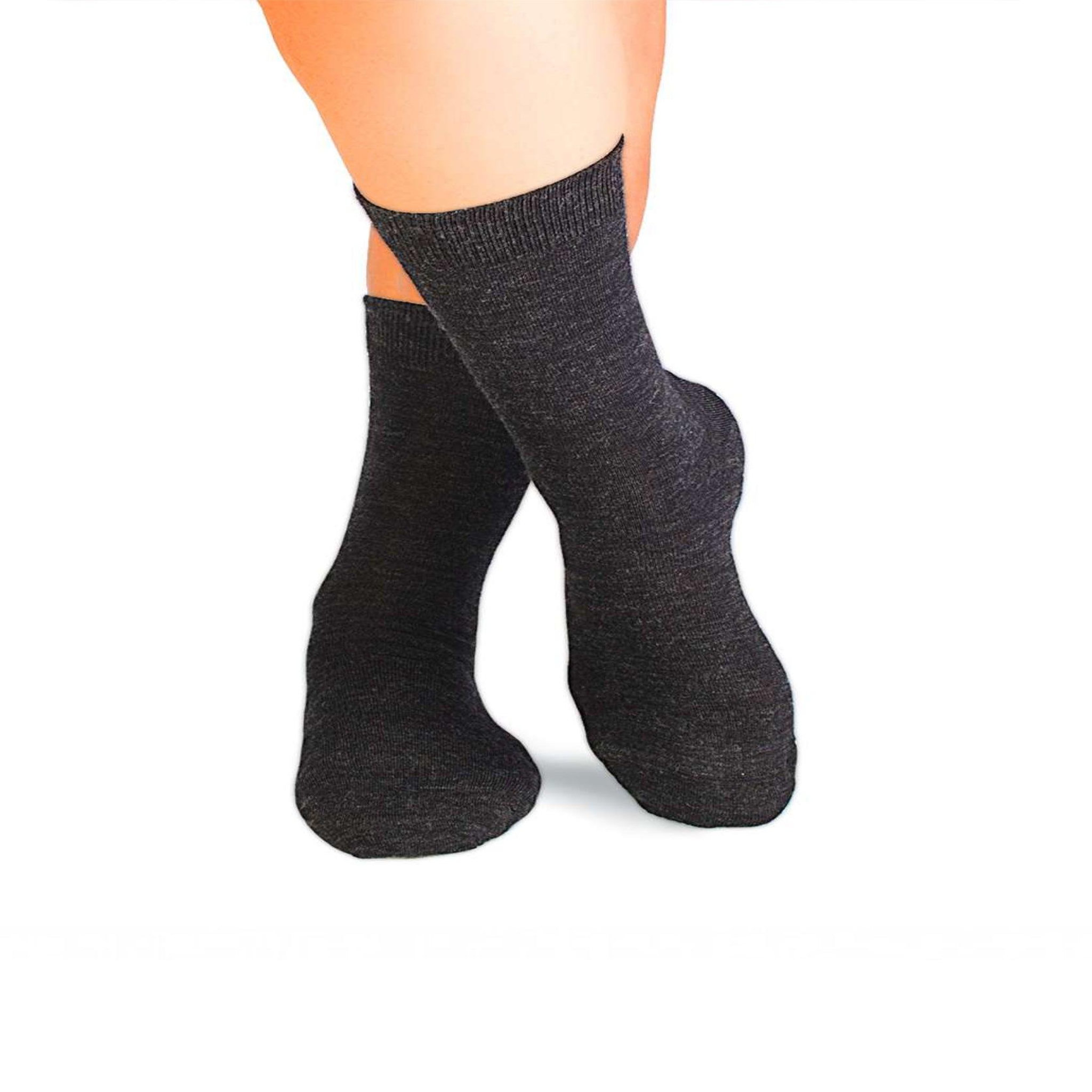 PIRIN HILL Chaussettes laine mérinos & coton anthracites. Coloris disponibles : Gris