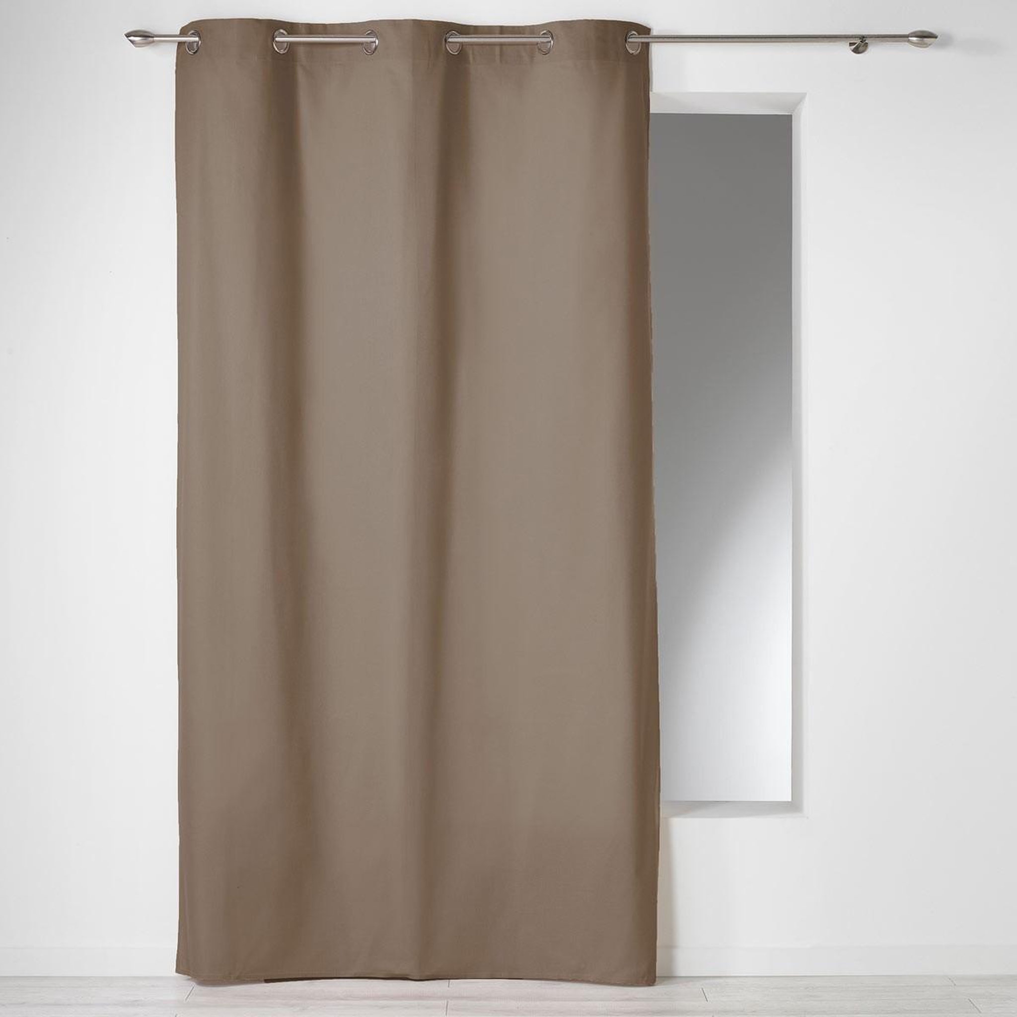 Douceur d'Intérieur Rideau à oeillets  panama  140x240cm noisette